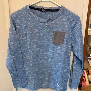 U.S. Polo Assn. Blue Striped Henley Shirt
